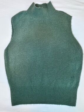Abercrombie & Fitch Merino Wool Blend Sleeveless Sweater Vest XS Sage Green